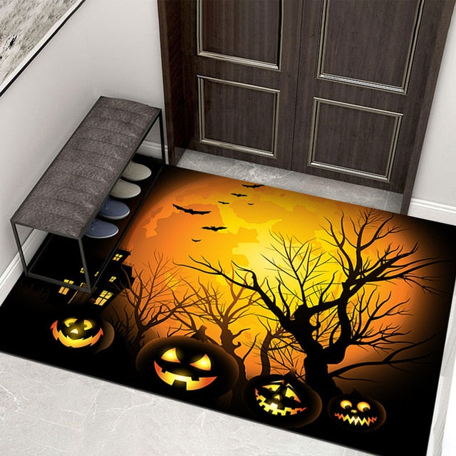 3D Horror Party Festival Decorations Halloween Sewer Clown Carpet Illusion Rugs Door Living Room Floor Mat Kitchen Home Soft Mat
