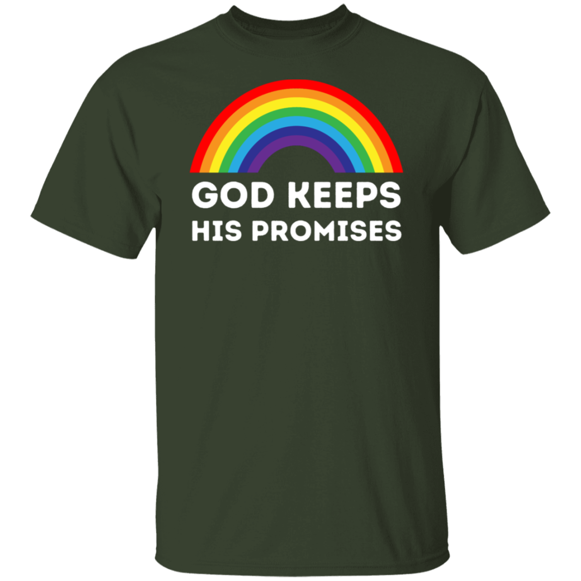 "God Keeps His Promises" Rainbow T-Shirt – Inspirational Christian Apparel