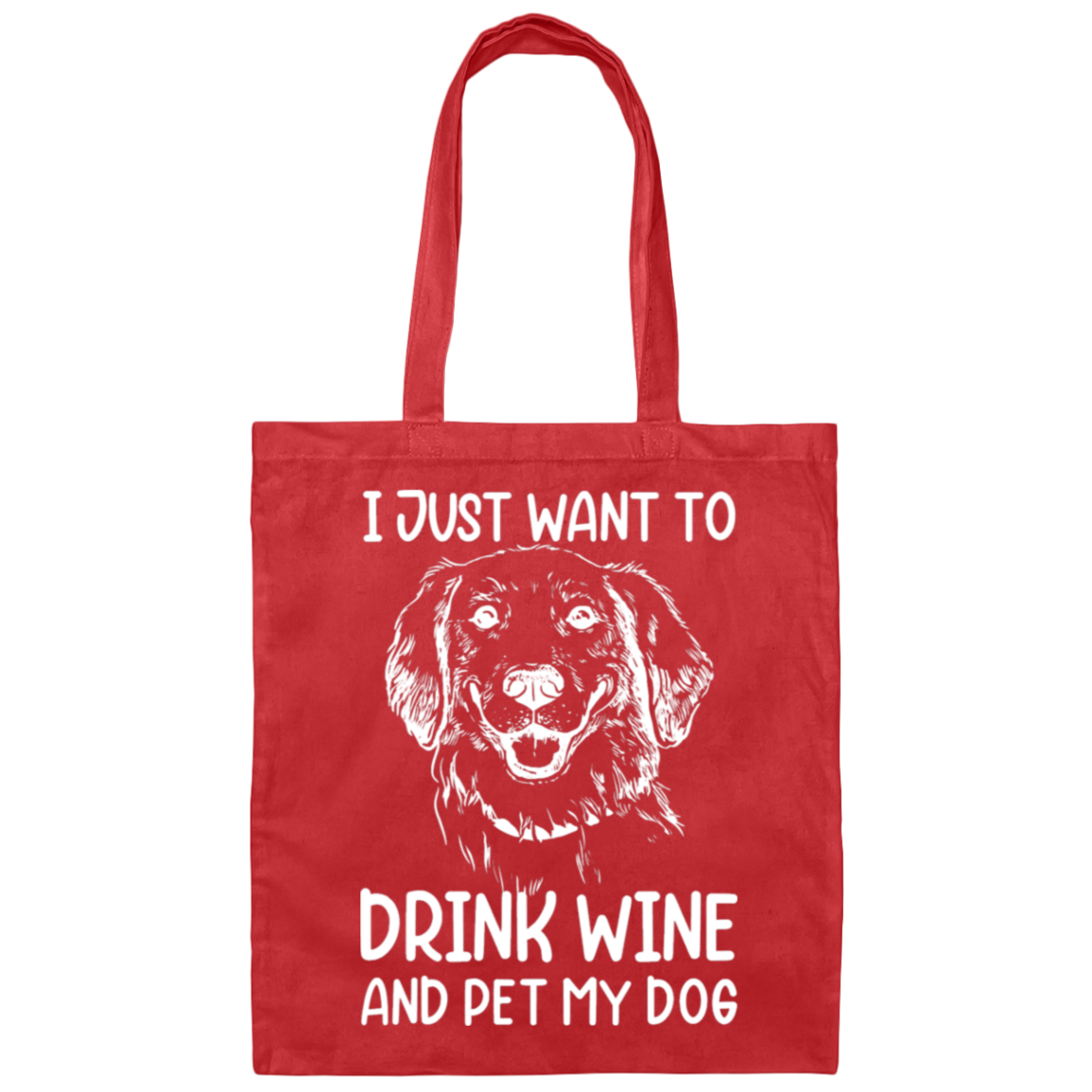 "Wine, Wag, and Unwind": Dog Lover's Tote Bag