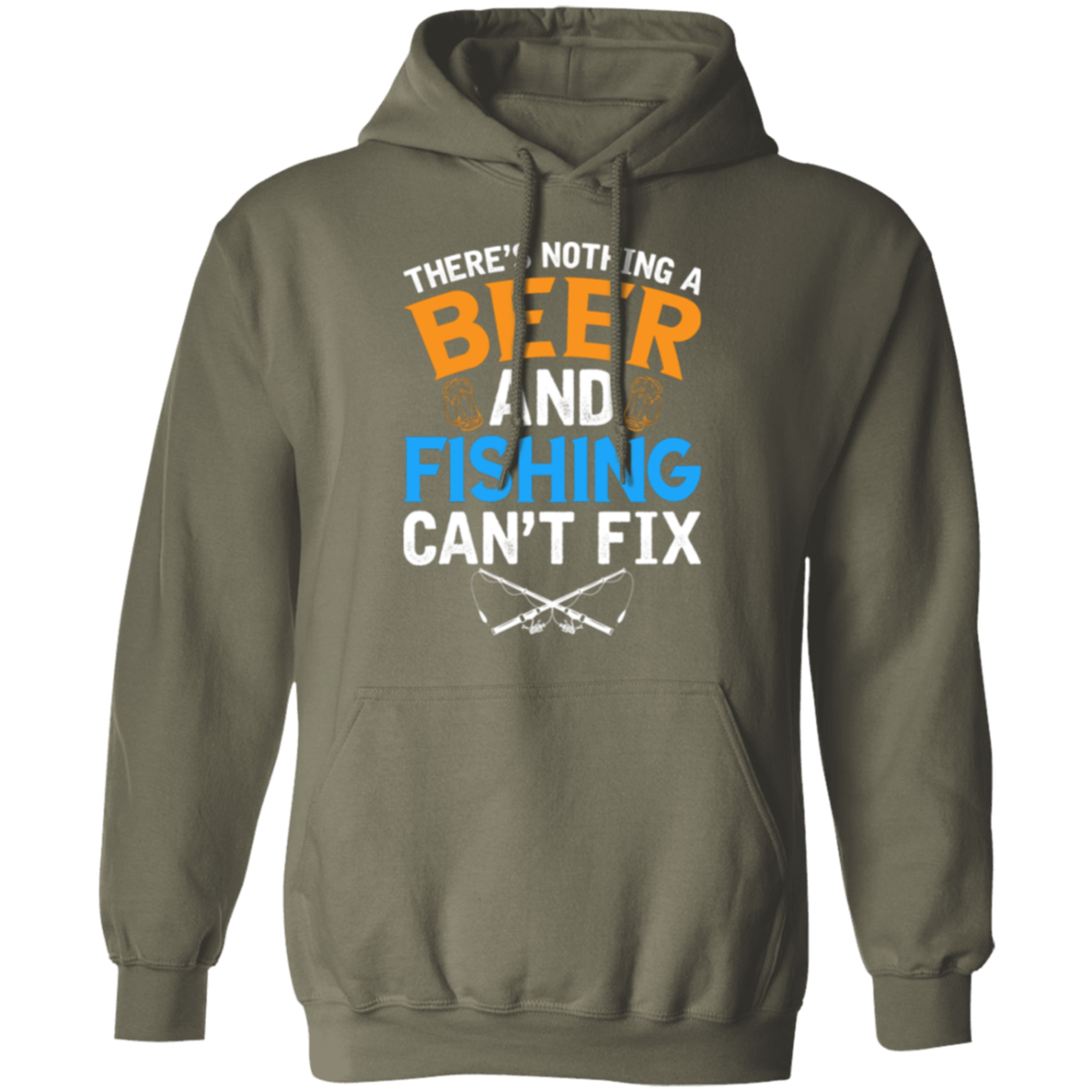 "There's Nothing A Beer And Fishing Can't Fix" Hoodie – Cozy Up with Fishing & Beer Passion!
