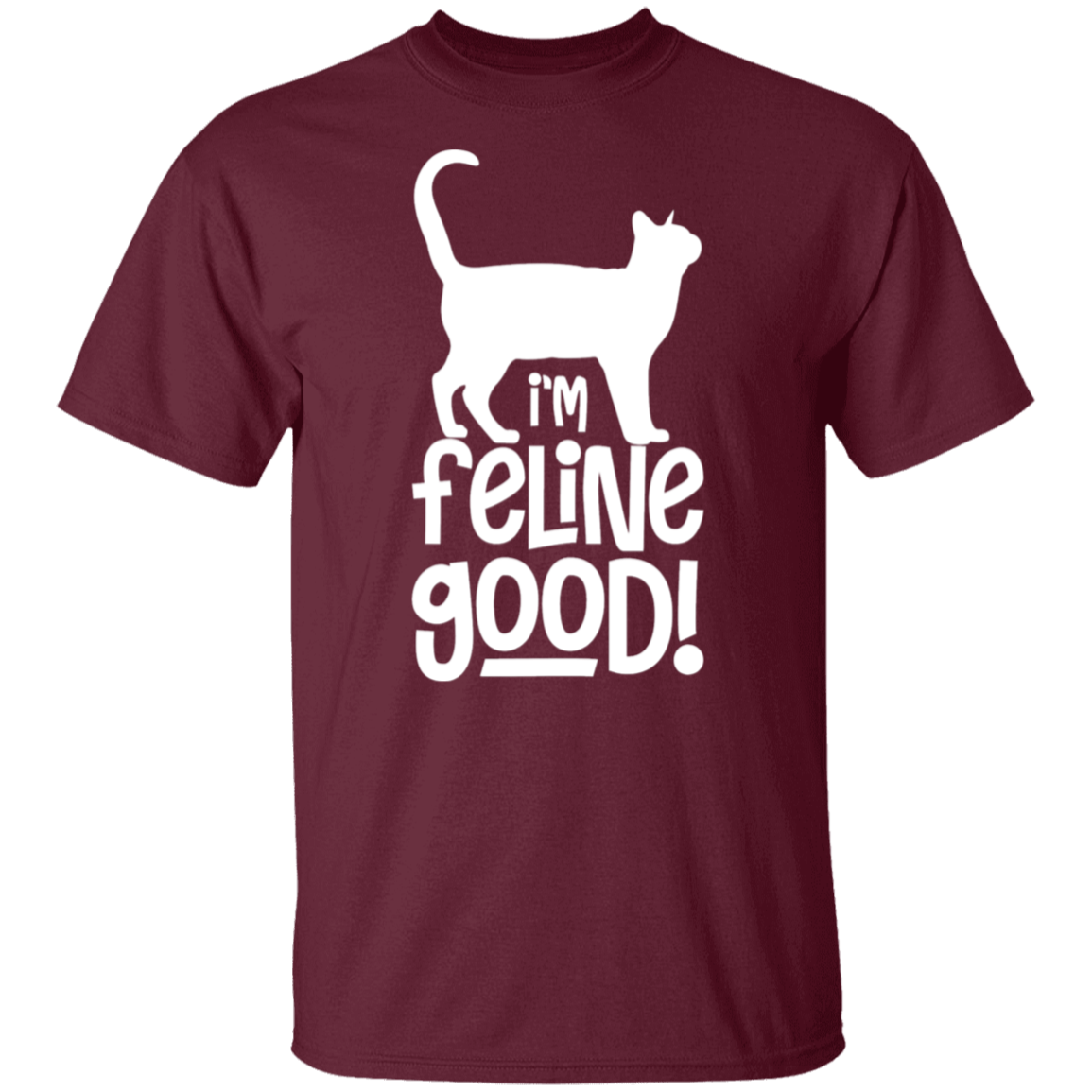 "I'm Feline Good" Cat Lover's T-Shirt - Perfect Gift for Cat Owners, Cat Ladies, and Cat Enthusiasts!