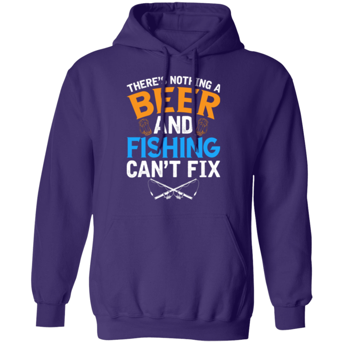 "There's Nothing A Beer And Fishing Can't Fix" Hoodie – Cozy Up with Fishing & Beer Passion!