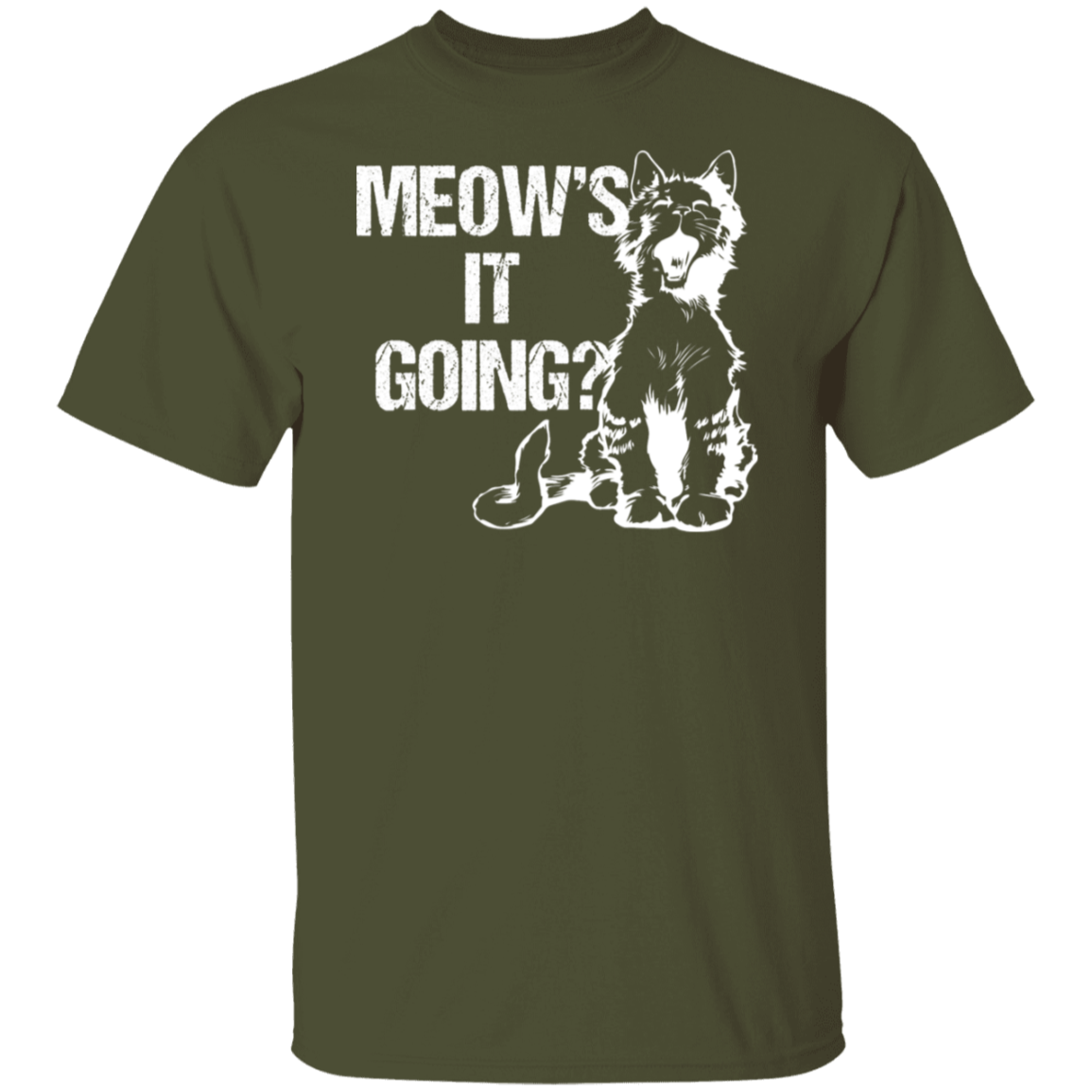 "Meow's It Going?" Cute Cat T-Shirt for Cat Lovers & Cat Ladies!