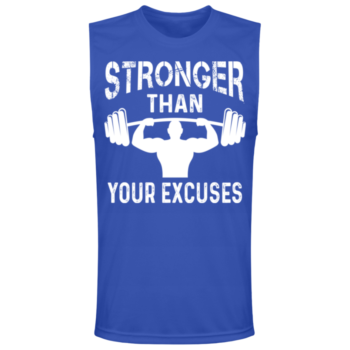 "Stronger Than Your Excuses" – Motivational Muscle Tee for Gym Rats!