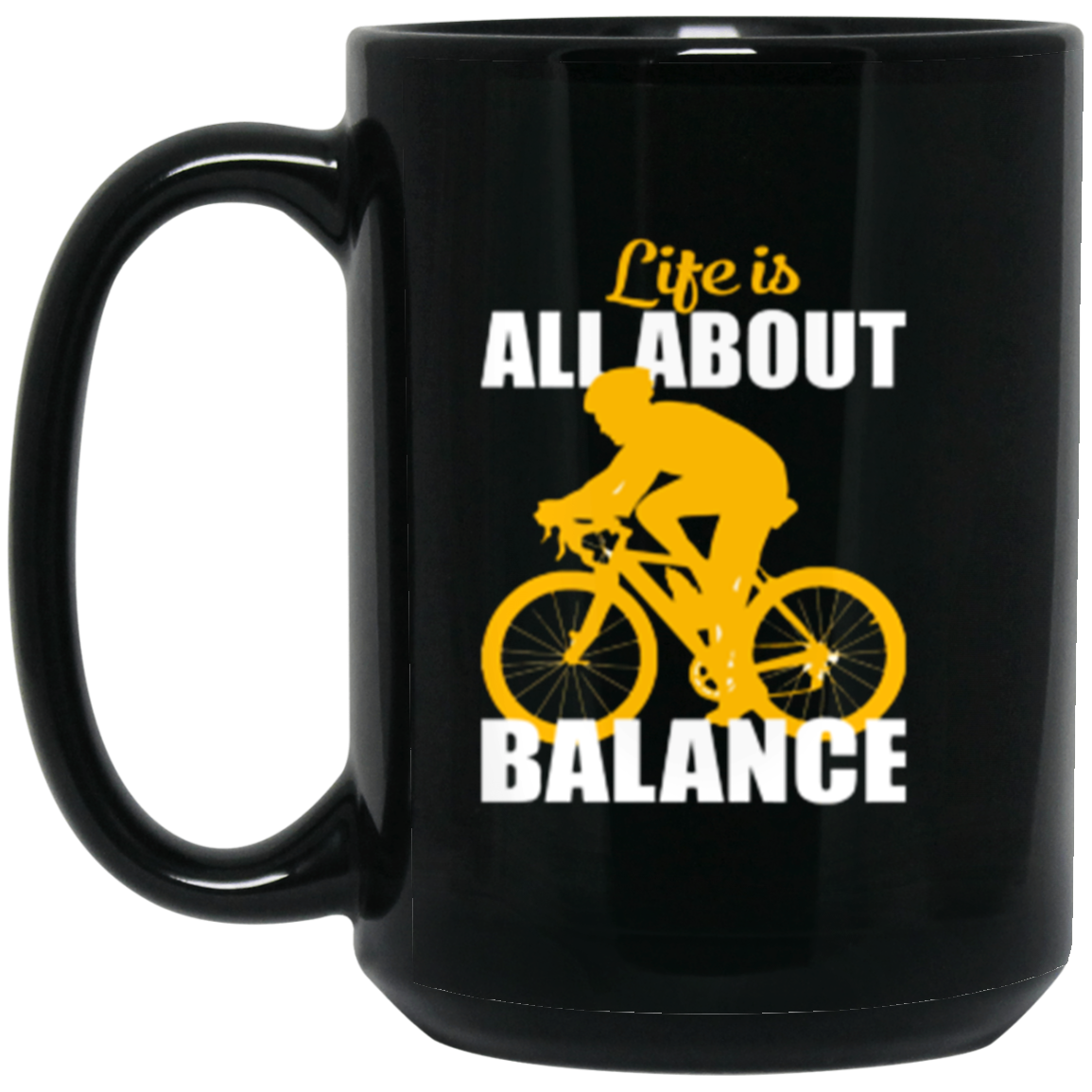 "Life Is All About Balance" Bicycle Mug - Perfect Gift for Cyclists & Bike Lovers!