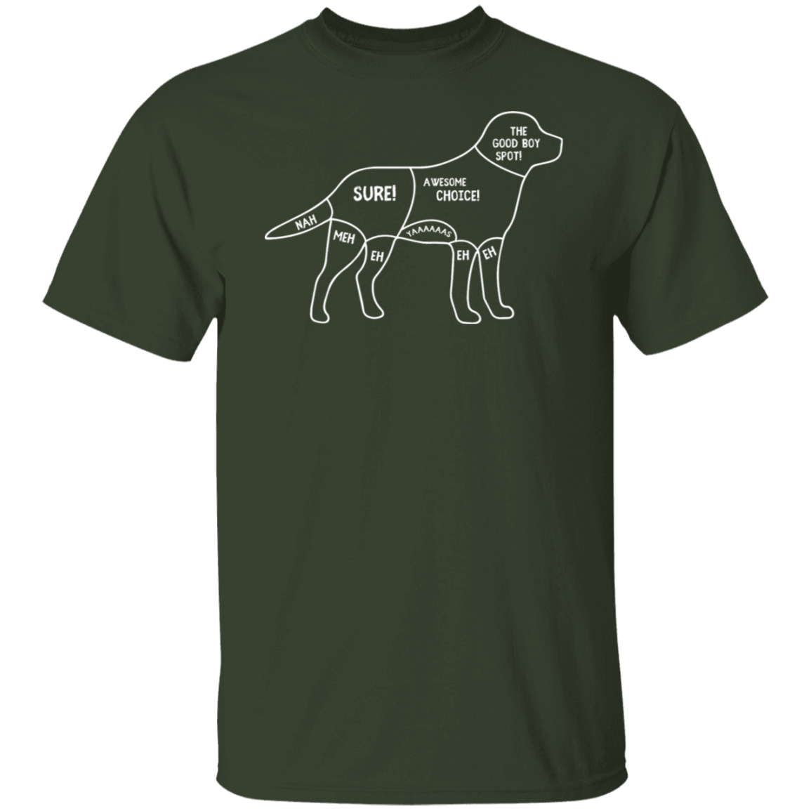 "Pup's Petting Guide" T-Shirt: Wear Your Dog's Favorite Spots!