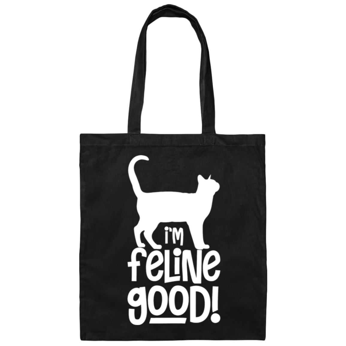"I'm Feline Good" Cat Lover's Tote Bag - Cute and Practical Gift for Cat Owners, Cat Ladies, and Cat Enthusiasts!