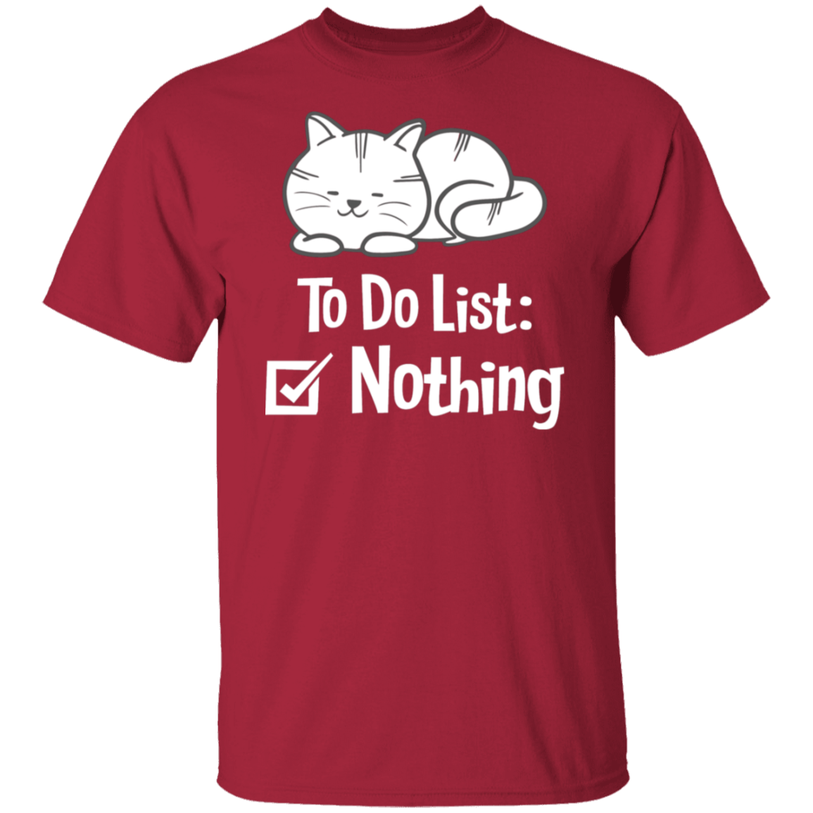 "Purrfectly Lazy: To Do List - Nothing" Cat T-Shirt for Relaxation & Cat Lovers!