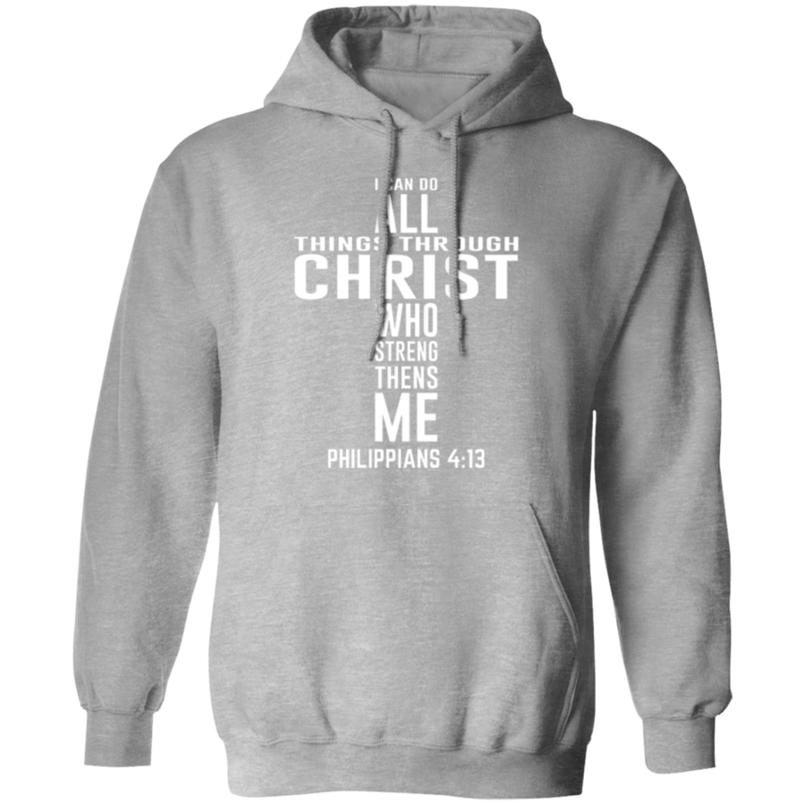 Philippians 4:13 Christian Cross Pullover Hoodie