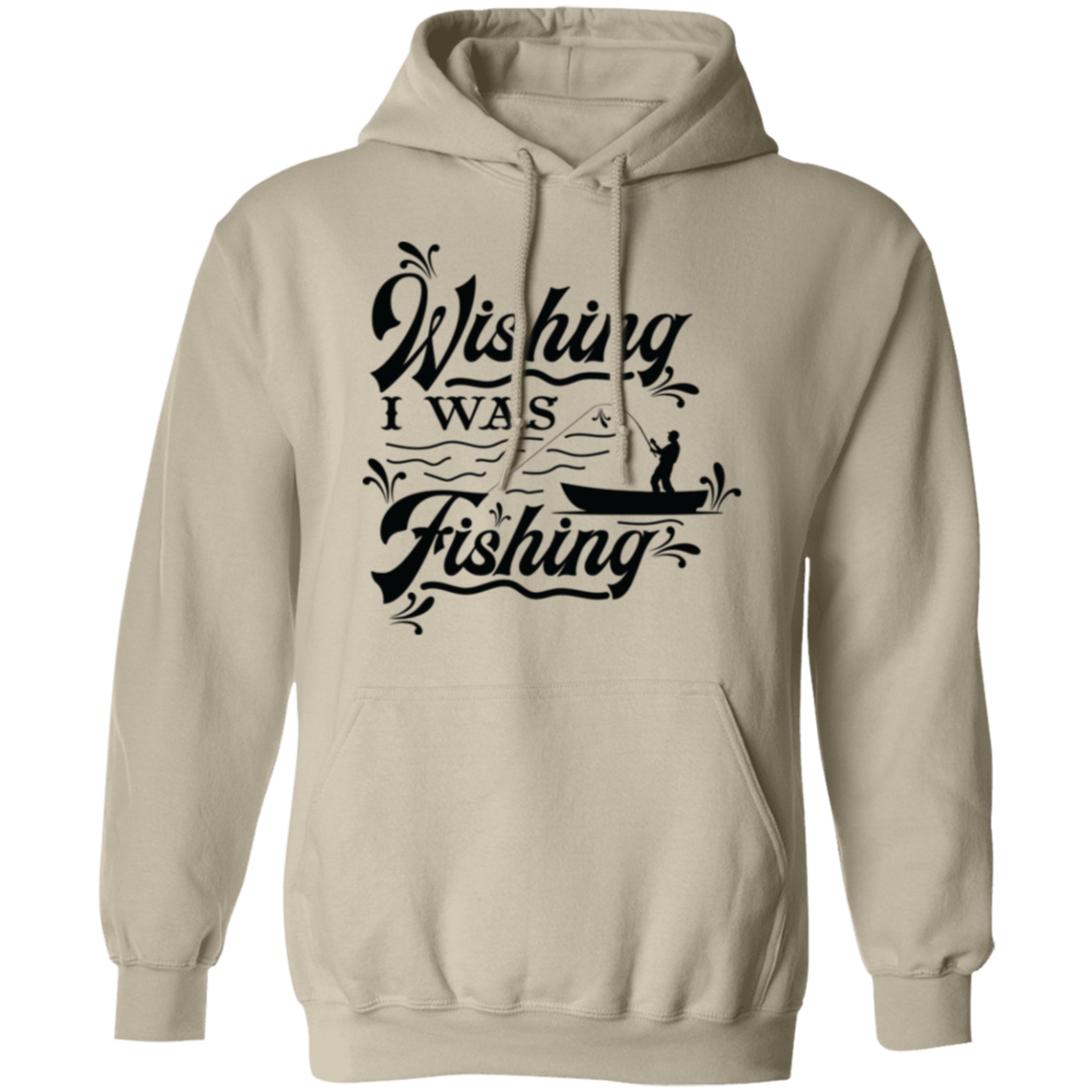 "Wishing I Was Fishing" Hoodie - Cozy & Fun for Anglers & Fishing Lovers!