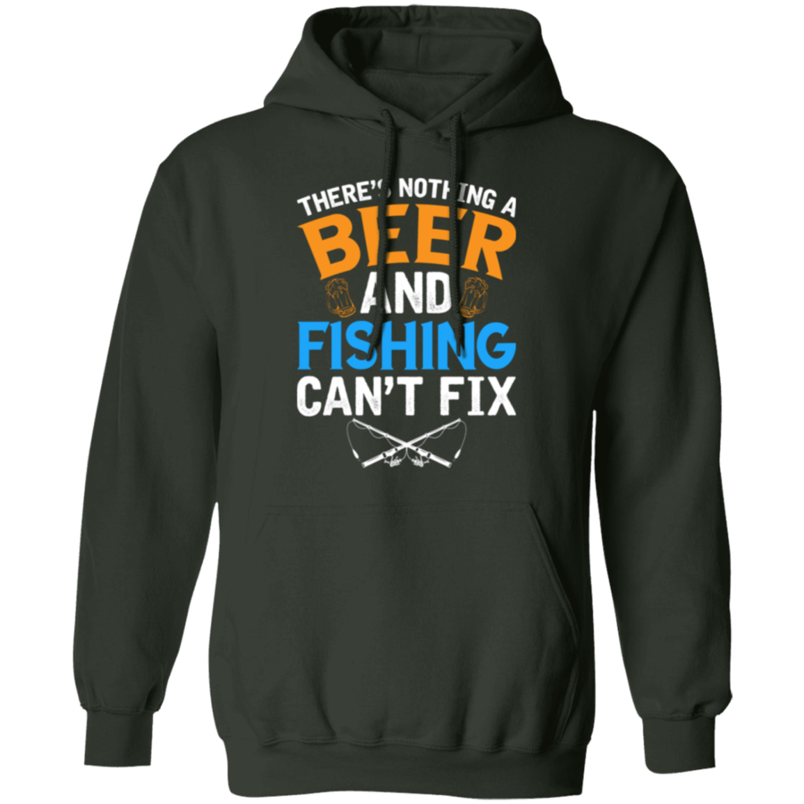 "There's Nothing A Beer And Fishing Can't Fix" Hoodie – Cozy Up with Fishing & Beer Passion!
