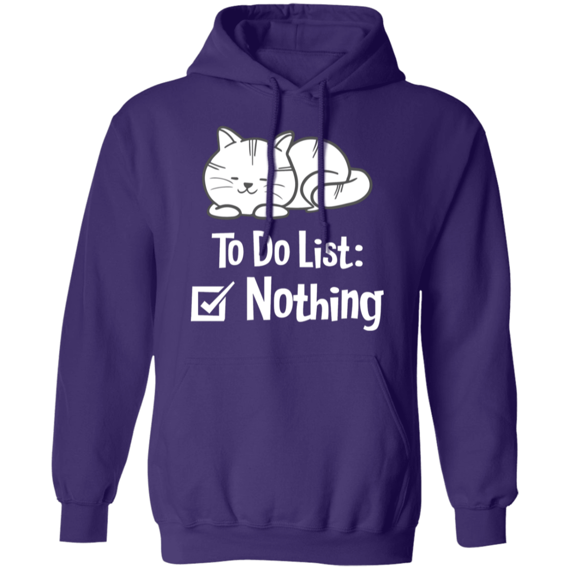 "Purrfectly Lazy: 'To Do List - Nothing" Cat Hoodie for Cozy Relaxation & Cat Lovers!