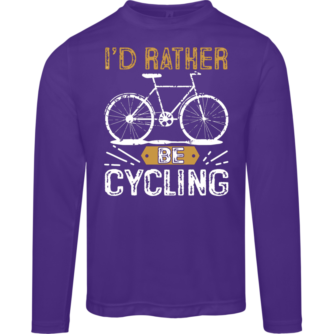 "I'd Rather Be Cycling" Long Sleeve Tee – Moisture-Wicking & UV 40+ Protection | Perfect Gift for Cyclists!