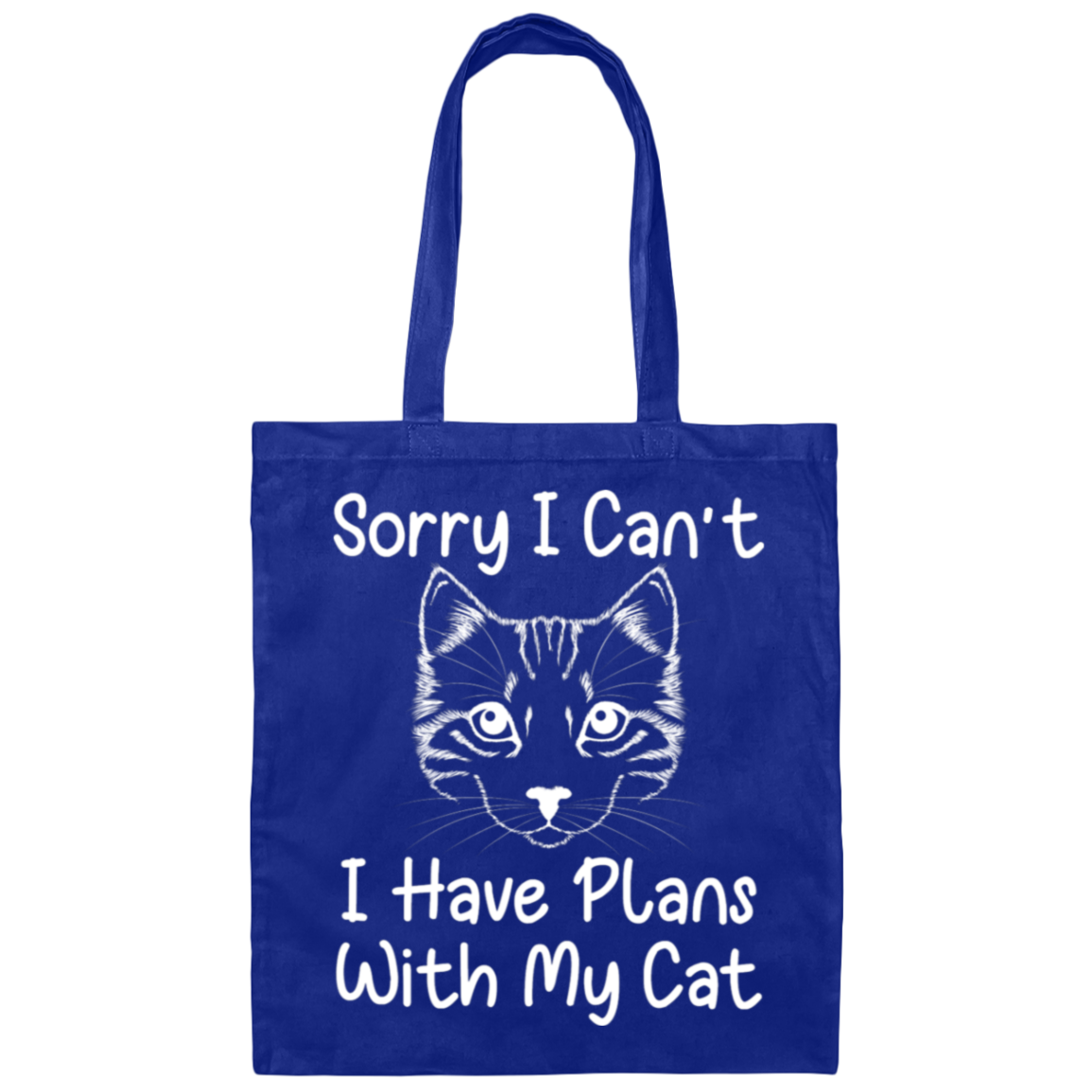 "Plans With My Cat" Funny Cat Lover Tote Bag