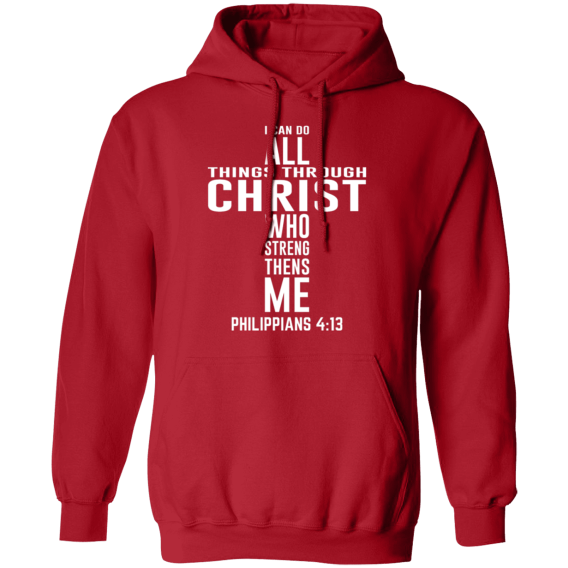 Philippians 4:13 Christian Cross Pullover Hoodie
