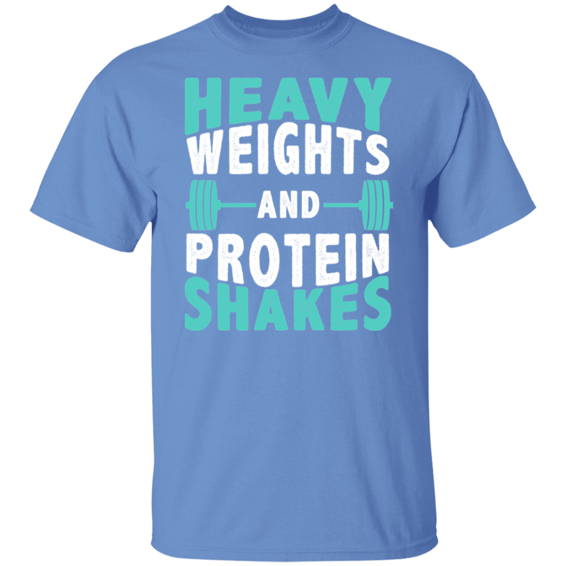 "Heavy Weights and Protein Shakes" Gym T-Shirt – Perfect for Fitness Enthusiasts & Weight Lifters!