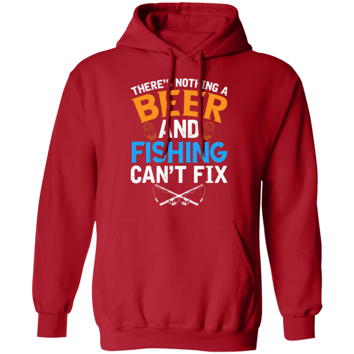 "There's Nothing A Beer And Fishing Can't Fix" Hoodie – Cozy Up with Fishing & Beer Passion!