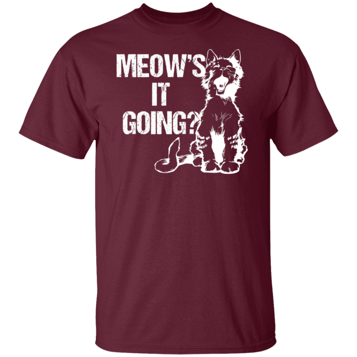 "Meow's It Going?" Cute Cat T-Shirt for Cat Lovers & Cat Ladies!