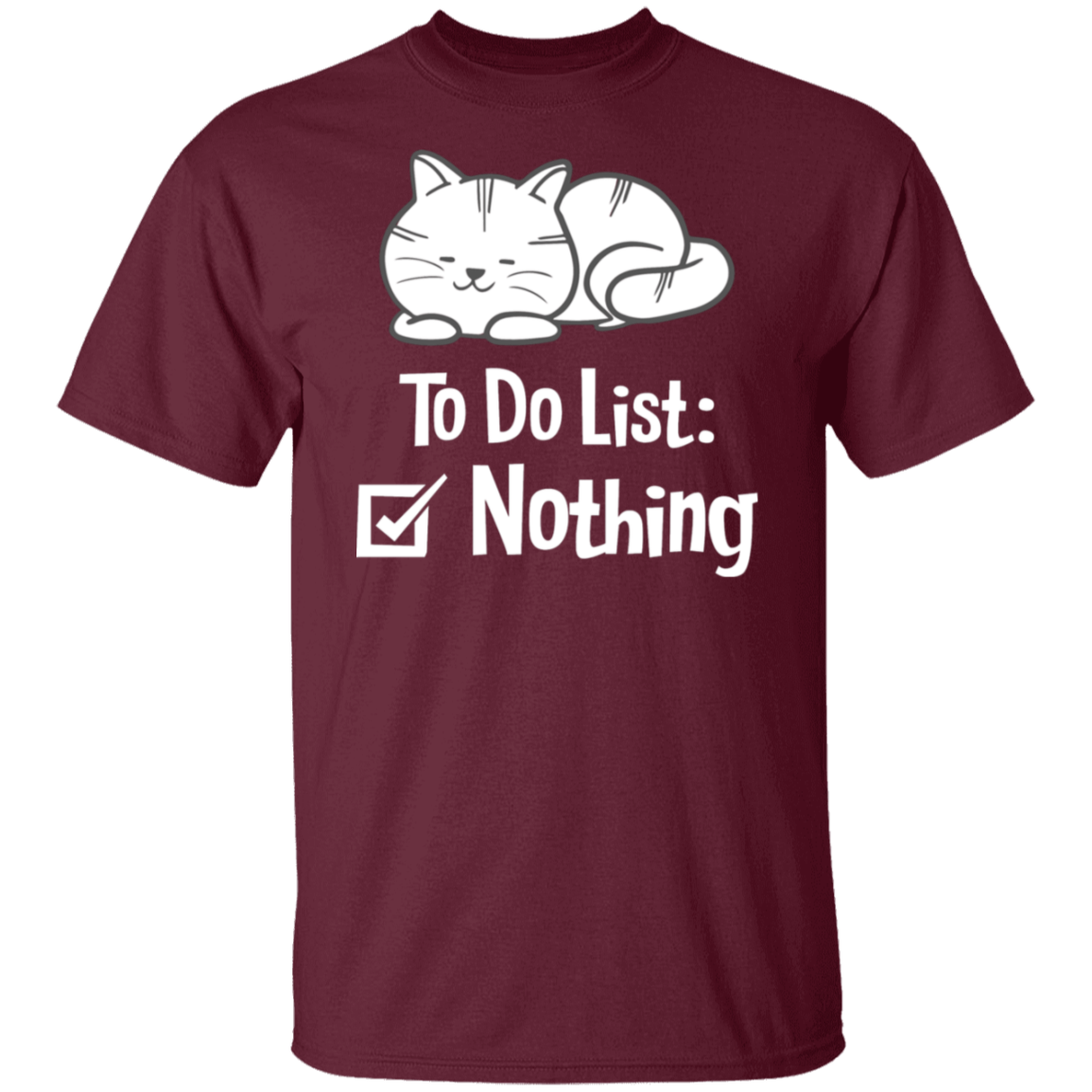 "Purrfectly Lazy: To Do List - Nothing" Cat T-Shirt for Relaxation & Cat Lovers!