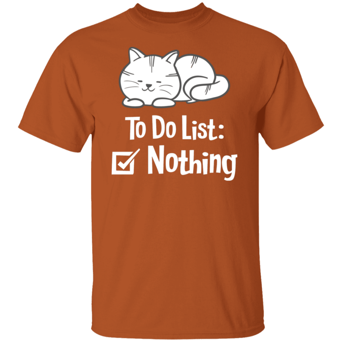 "Purrfectly Lazy: To Do List - Nothing" Cat T-Shirt for Relaxation & Cat Lovers!