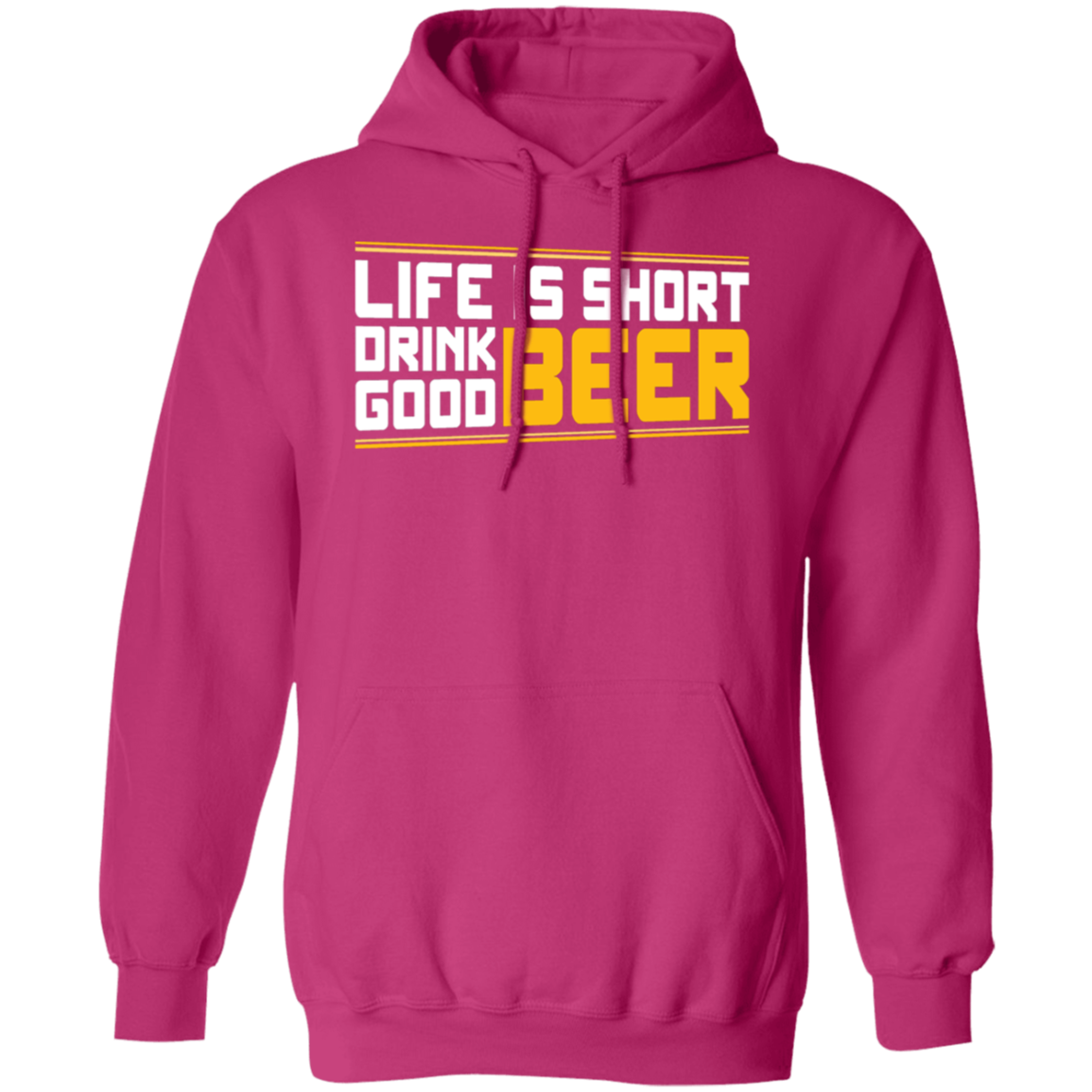 "Life is Short: Drink Good Beer" Hoodie – Cozy Comfort for Beer Lovers & Happy Hour Enthusiasts