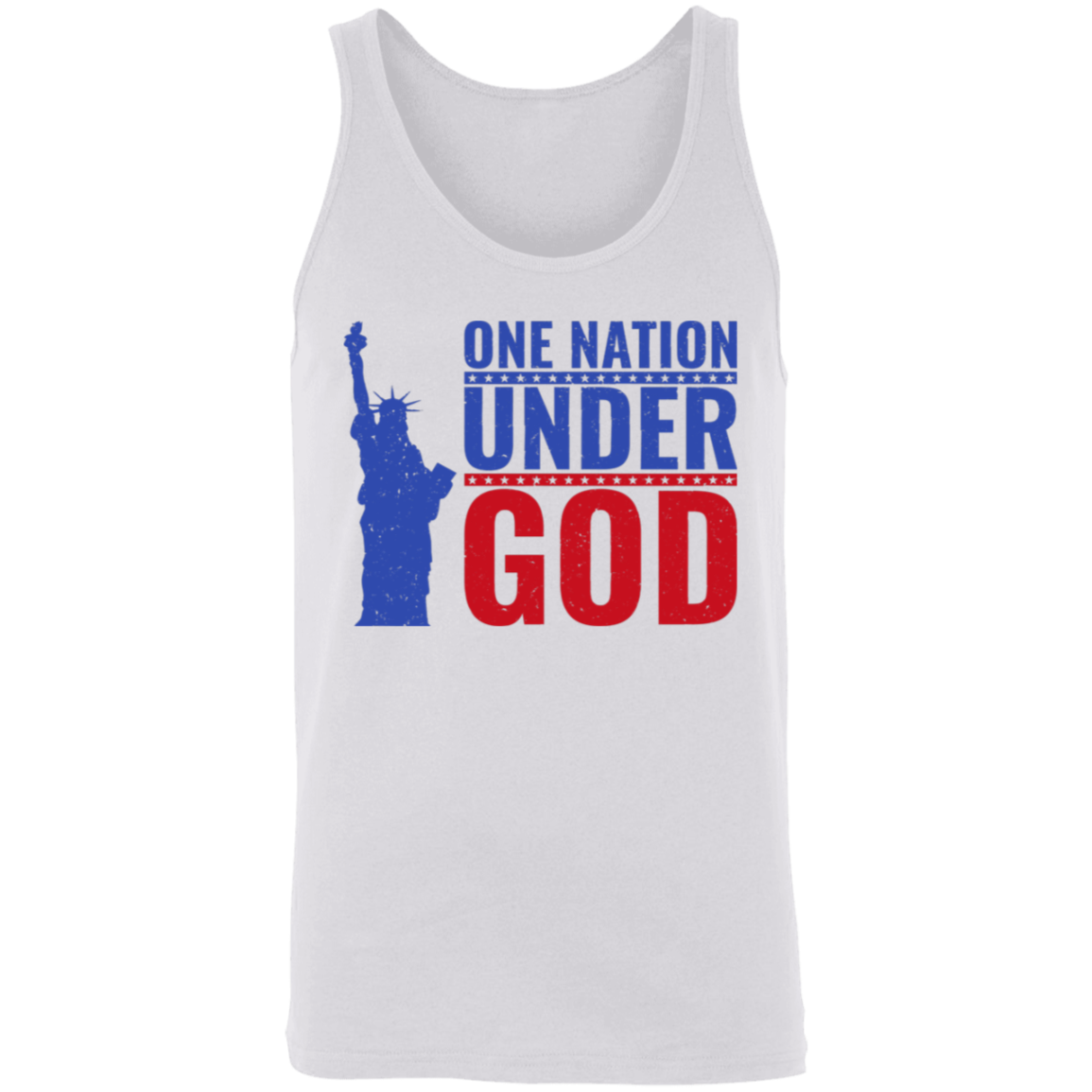"One Nation Under God" Patriotic Unisex Tank Top – Featuring the Statue of Liberty