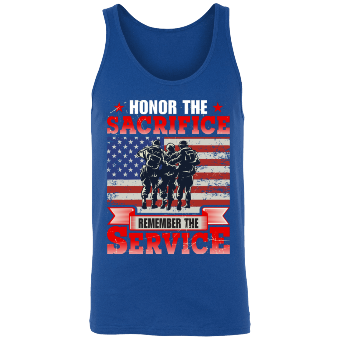 "Honor The Sacrifice, Remember The Service" Patriotic Military Tank Top