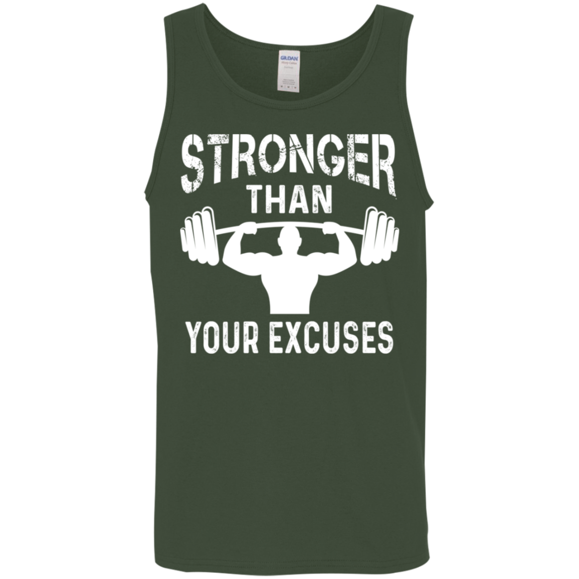 "Stronger Than Your Excuses" – Motivational Tank Top for Weightlifters!