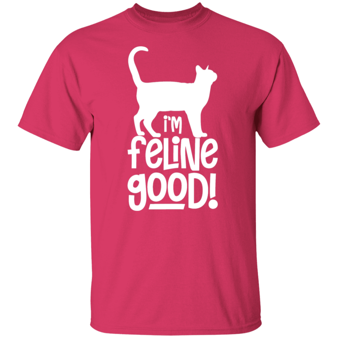 "I'm Feline Good" Cat Lover's T-Shirt - Perfect Gift for Cat Owners, Cat Ladies, and Cat Enthusiasts!