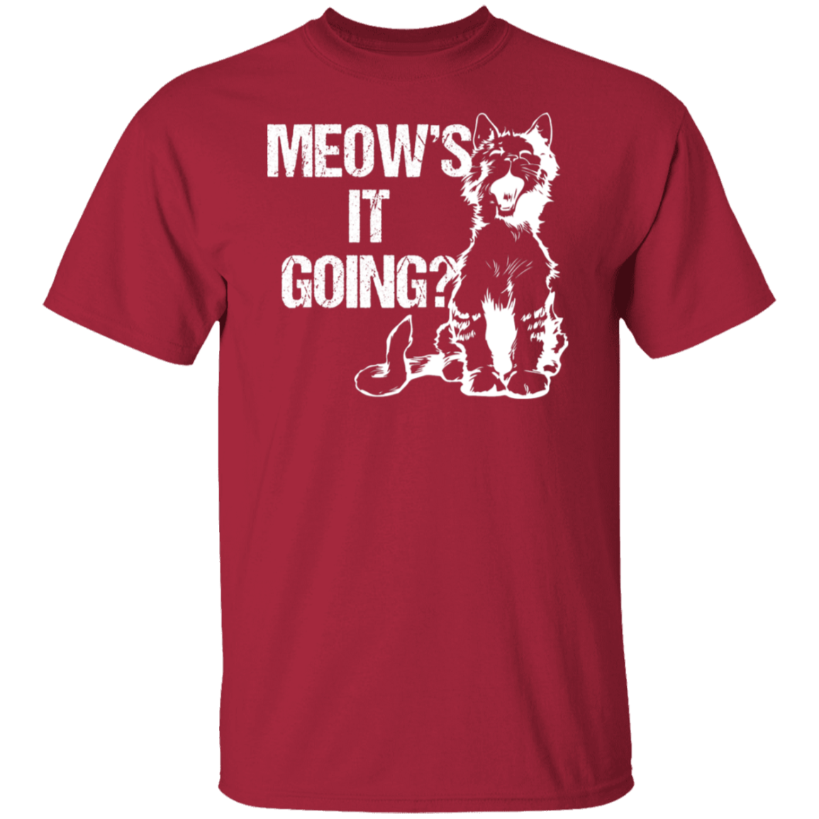 "Meow's It Going?" Cute Cat T-Shirt for Cat Lovers & Cat Ladies!