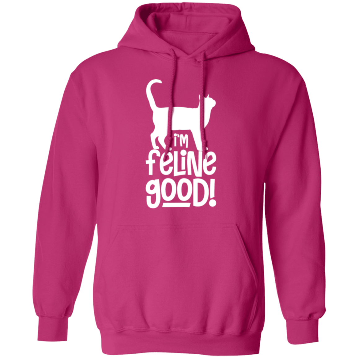 "I'm Feline Good" Cat Lover's Hoodie - Cozy Gift for Cat Owners, Cat Ladies, and Cat Enthusiasts!