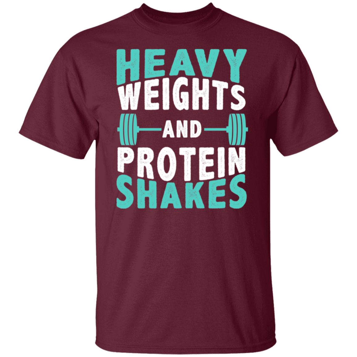 "Heavy Weights and Protein Shakes" Gym T-Shirt – Perfect for Fitness Enthusiasts & Weight Lifters!