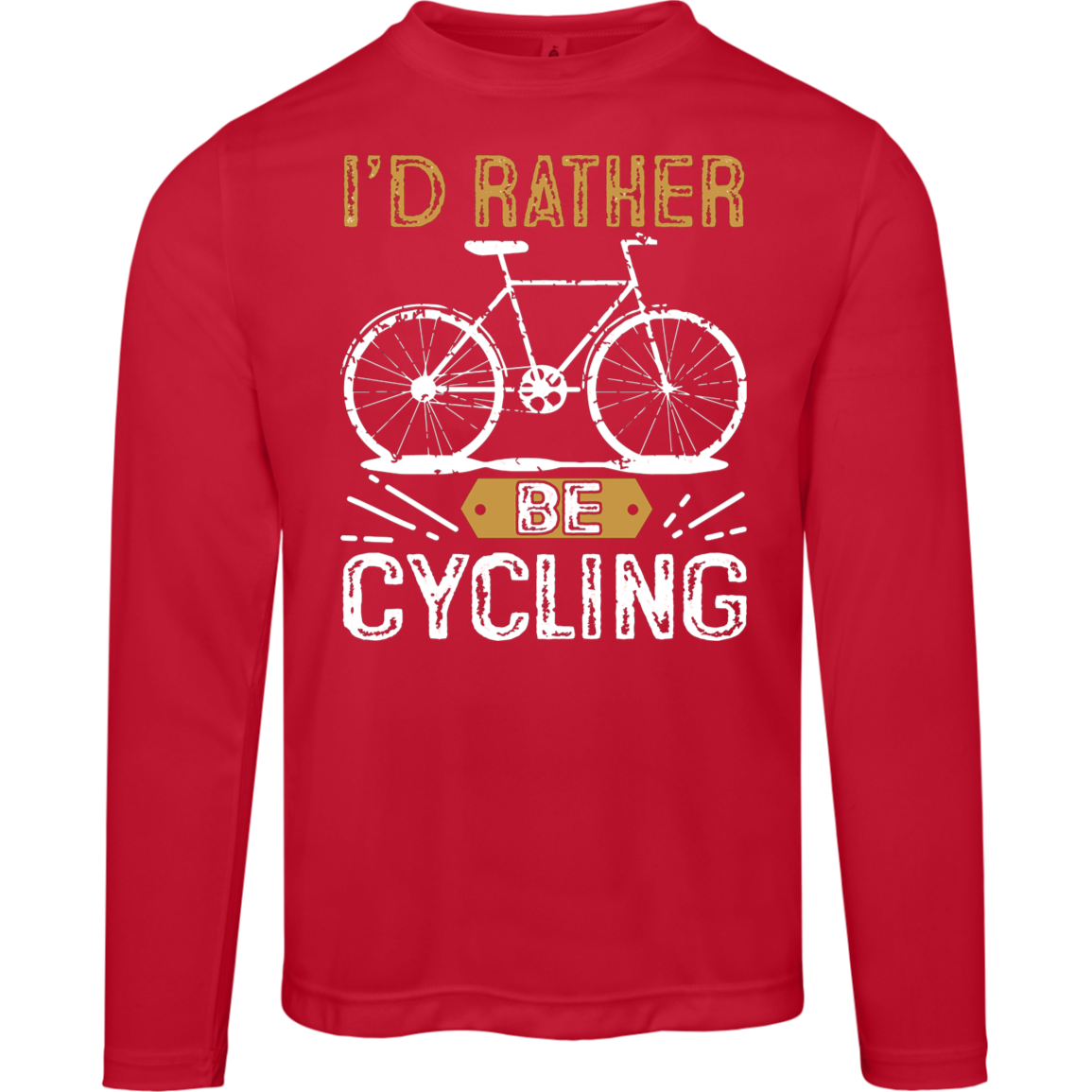 "I'd Rather Be Cycling" Long Sleeve Tee – Moisture-Wicking & UV 40+ Protection | Perfect Gift for Cyclists!
