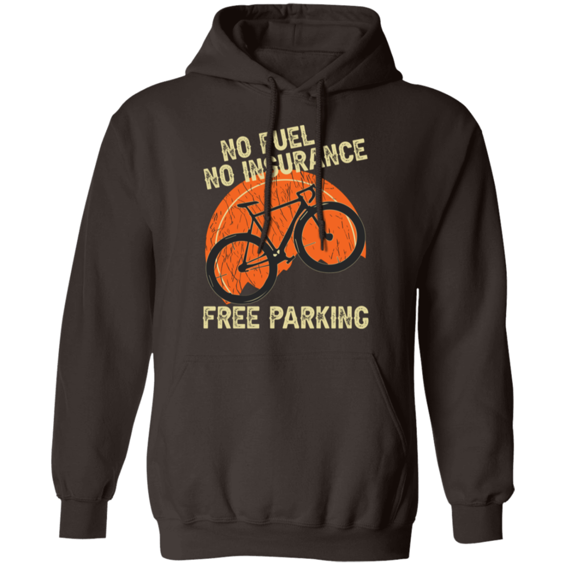 "Bicycling Benefits" Hoodie: No Fuel, No Insurance, Free Parking - Great Gift for Cycling Enthusiasts!