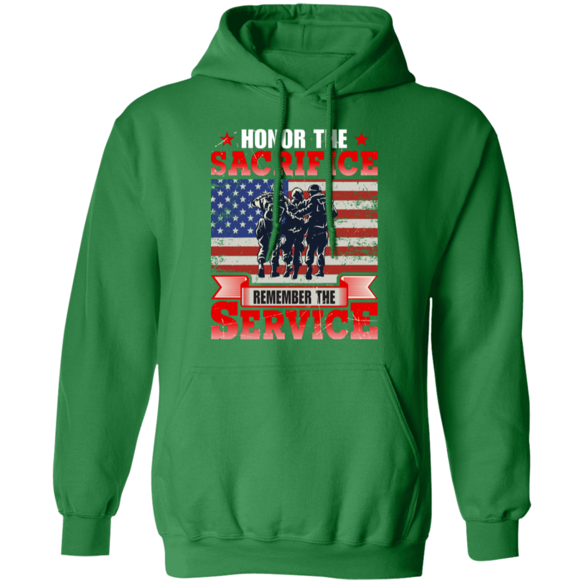 "Honor The Sacrifice, Remember The Service" Patriotic Military Hoodie