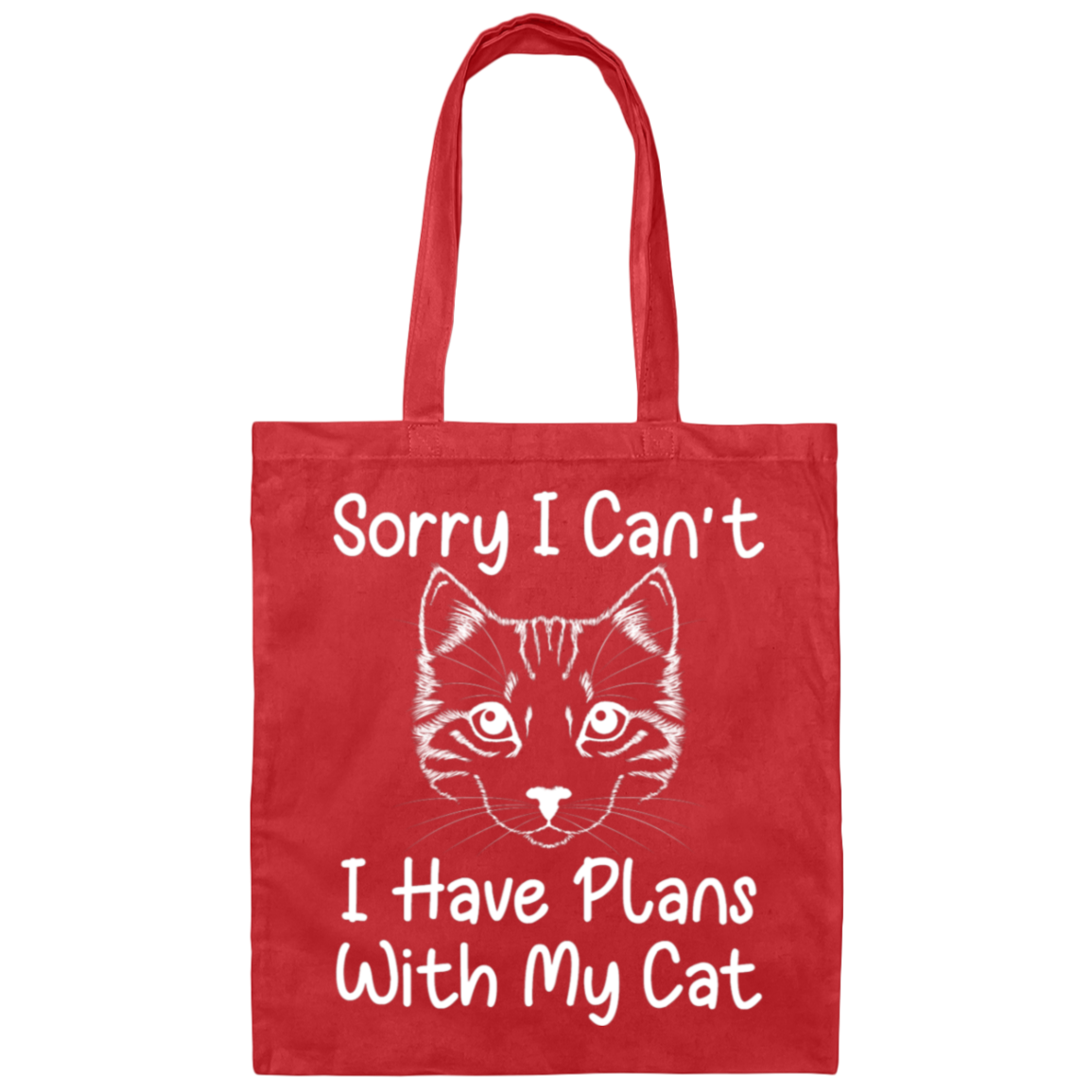 "Plans With My Cat" Funny Cat Lover Tote Bag