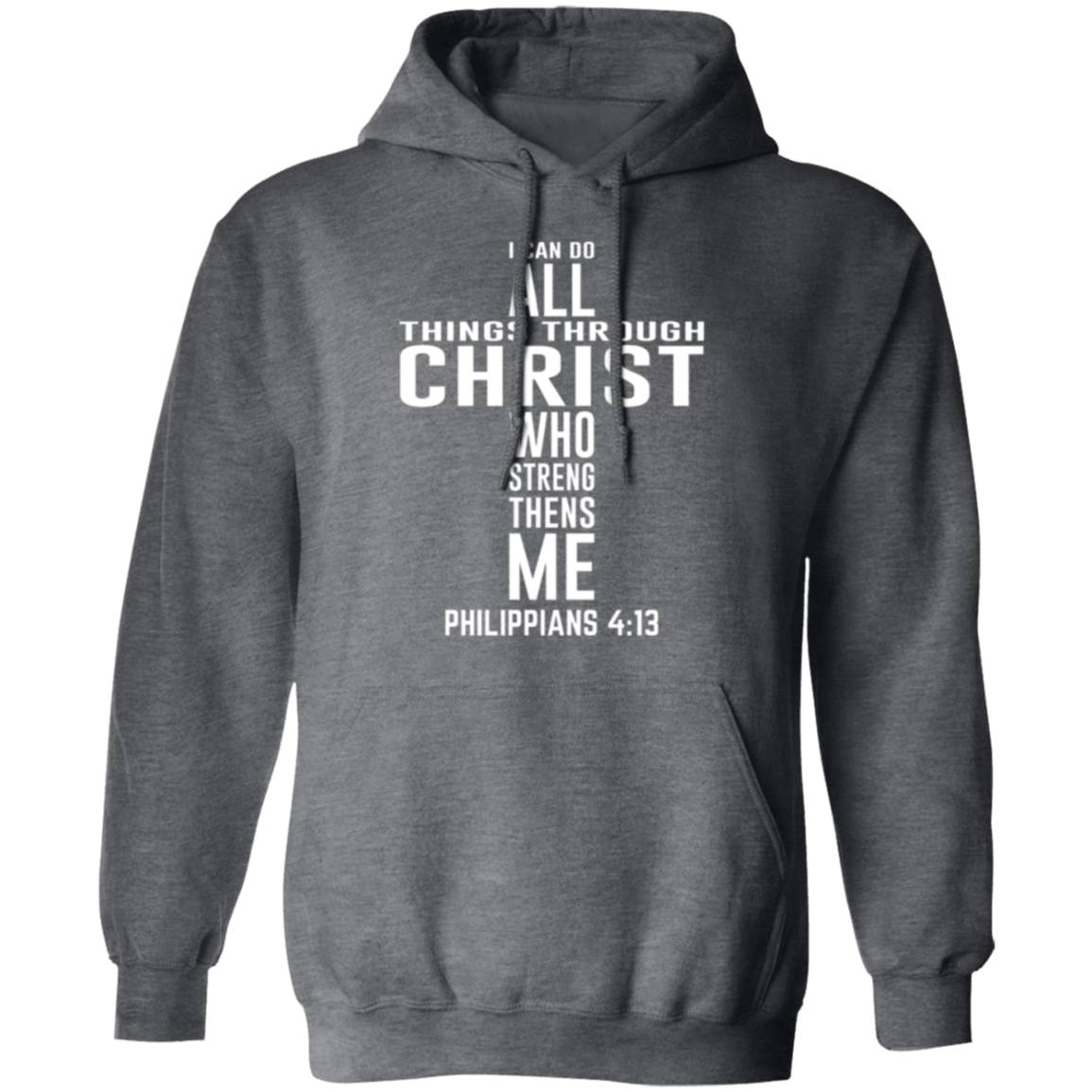 Philippians 4:13 Christian Cross Pullover Hoodie
