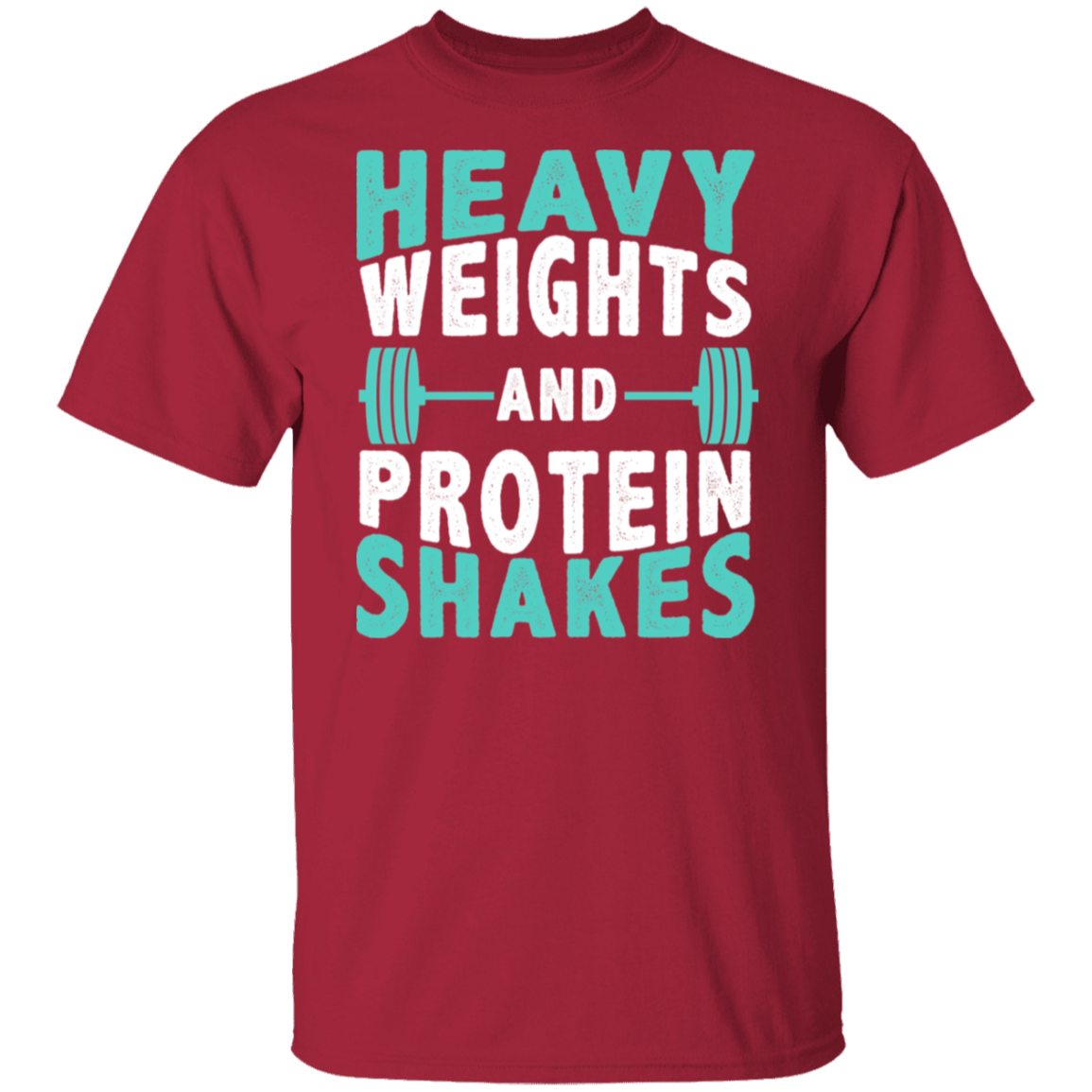 "Heavy Weights and Protein Shakes" Gym T-Shirt – Perfect for Fitness Enthusiasts & Weight Lifters!