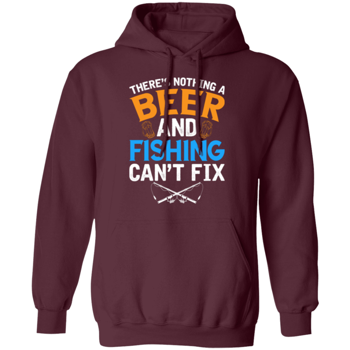 "There's Nothing A Beer And Fishing Can't Fix" Hoodie – Cozy Up with Fishing & Beer Passion!