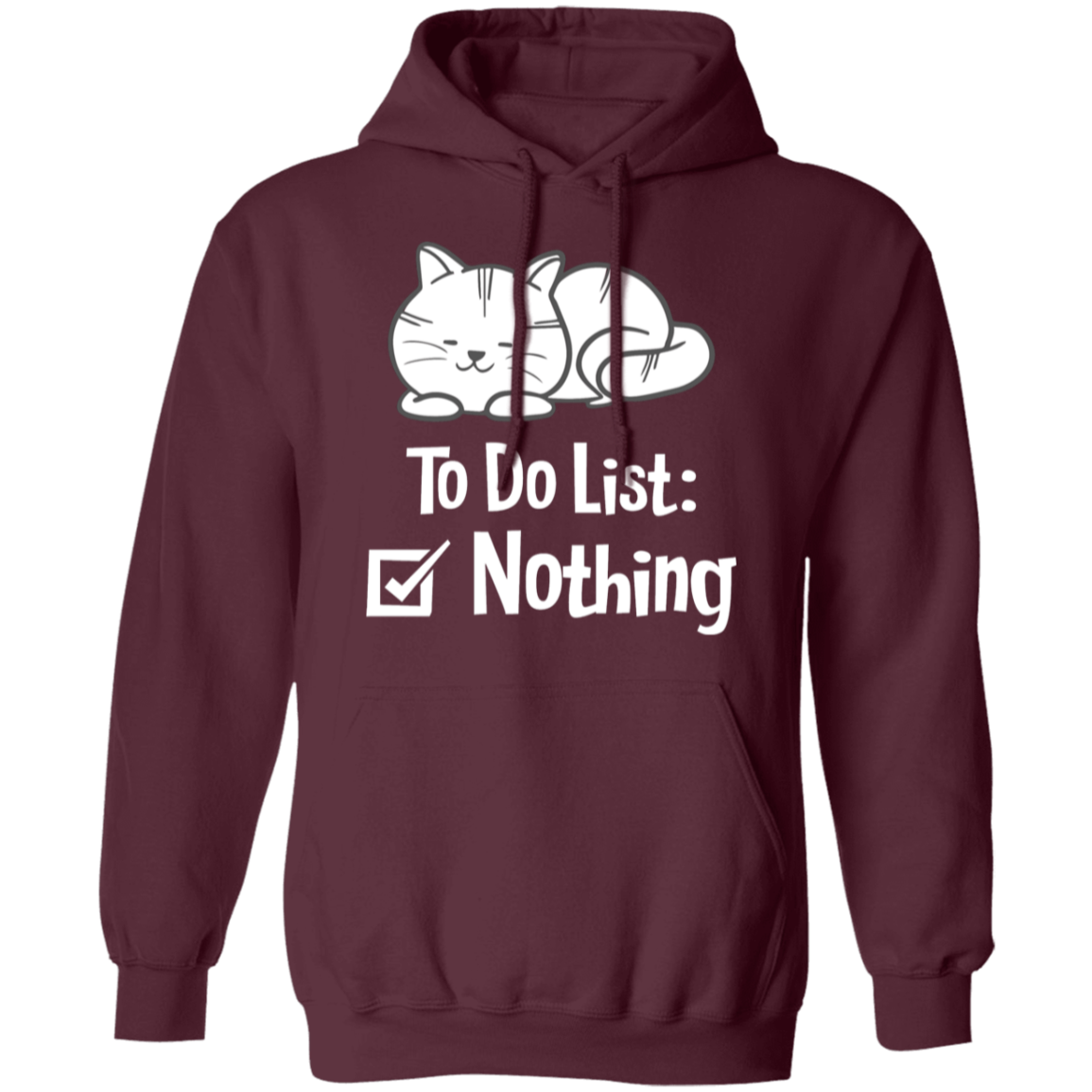 "Purrfectly Lazy: 'To Do List - Nothing" Cat Hoodie for Cozy Relaxation & Cat Lovers!