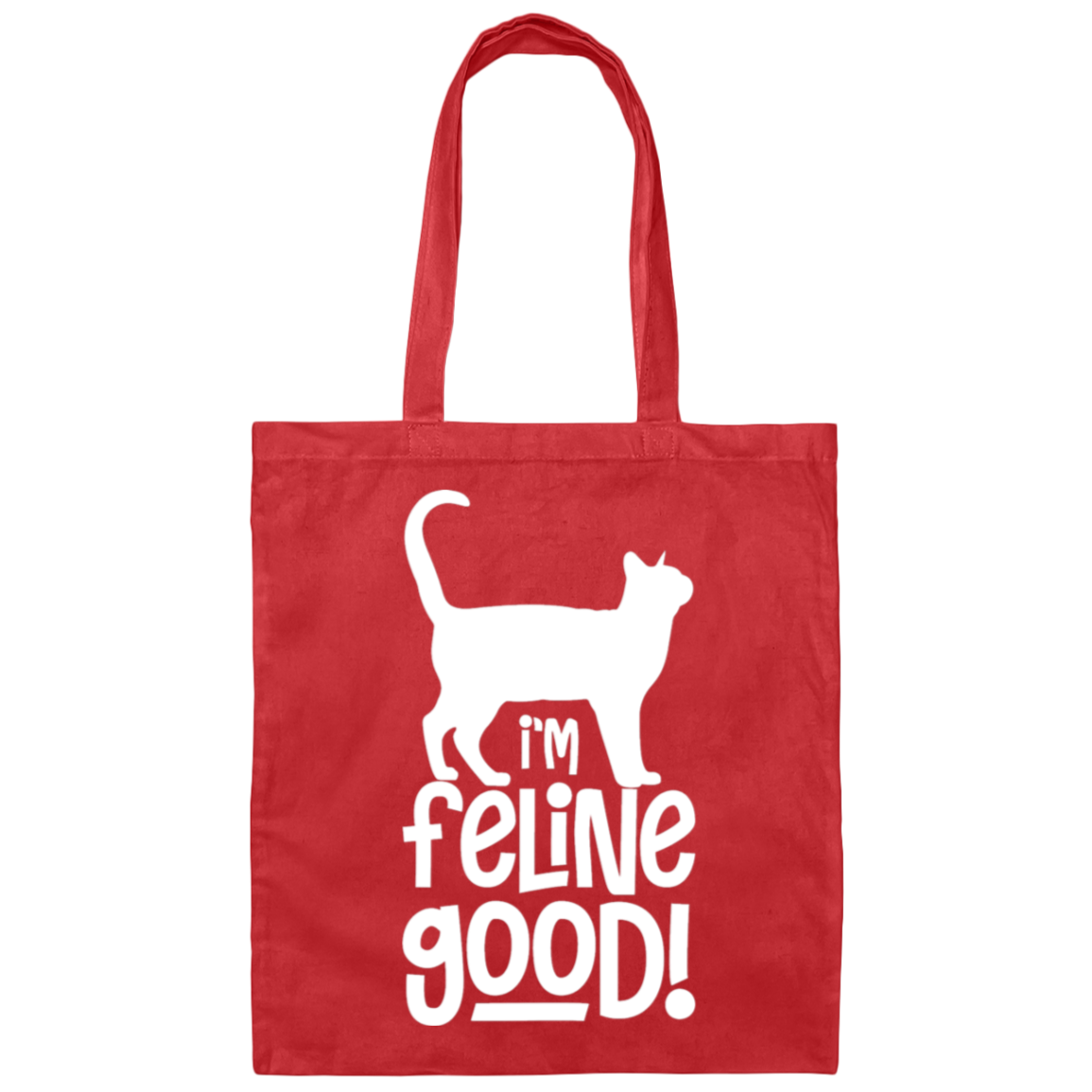 "I'm Feline Good" Cat Lover's Tote Bag - Cute and Practical Gift for Cat Owners, Cat Ladies, and Cat Enthusiasts!
