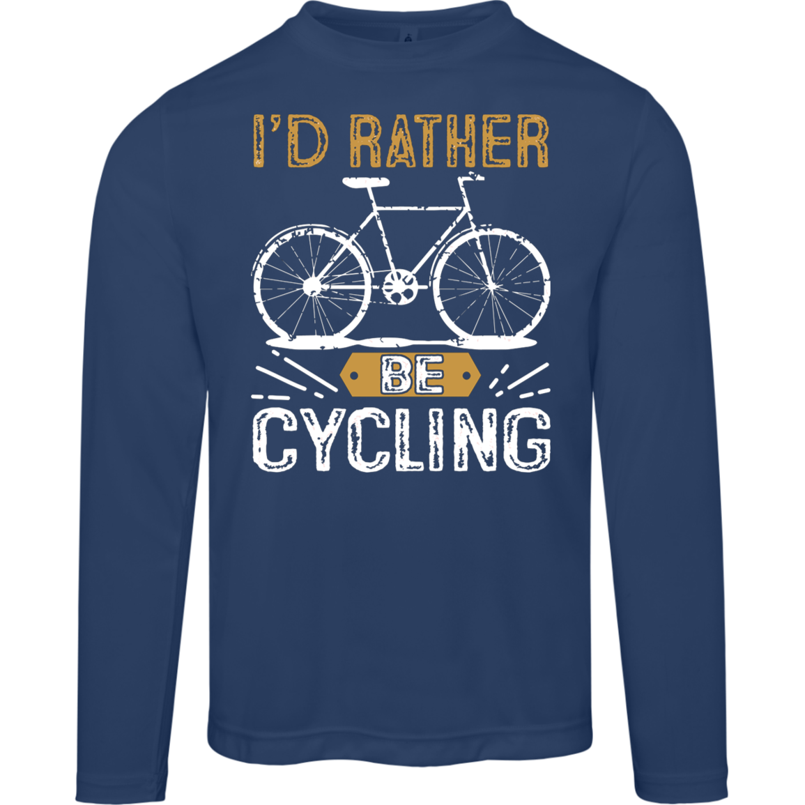 "I'd Rather Be Cycling" Long Sleeve Tee – Moisture-Wicking & UV 40+ Protection | Perfect Gift for Cyclists!