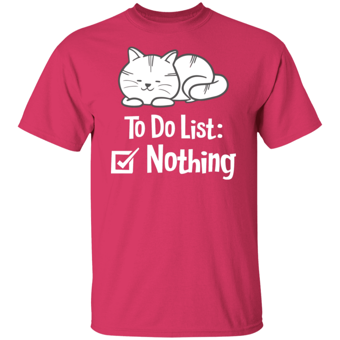 "Purrfectly Lazy: To Do List - Nothing" Cat T-Shirt for Relaxation & Cat Lovers!