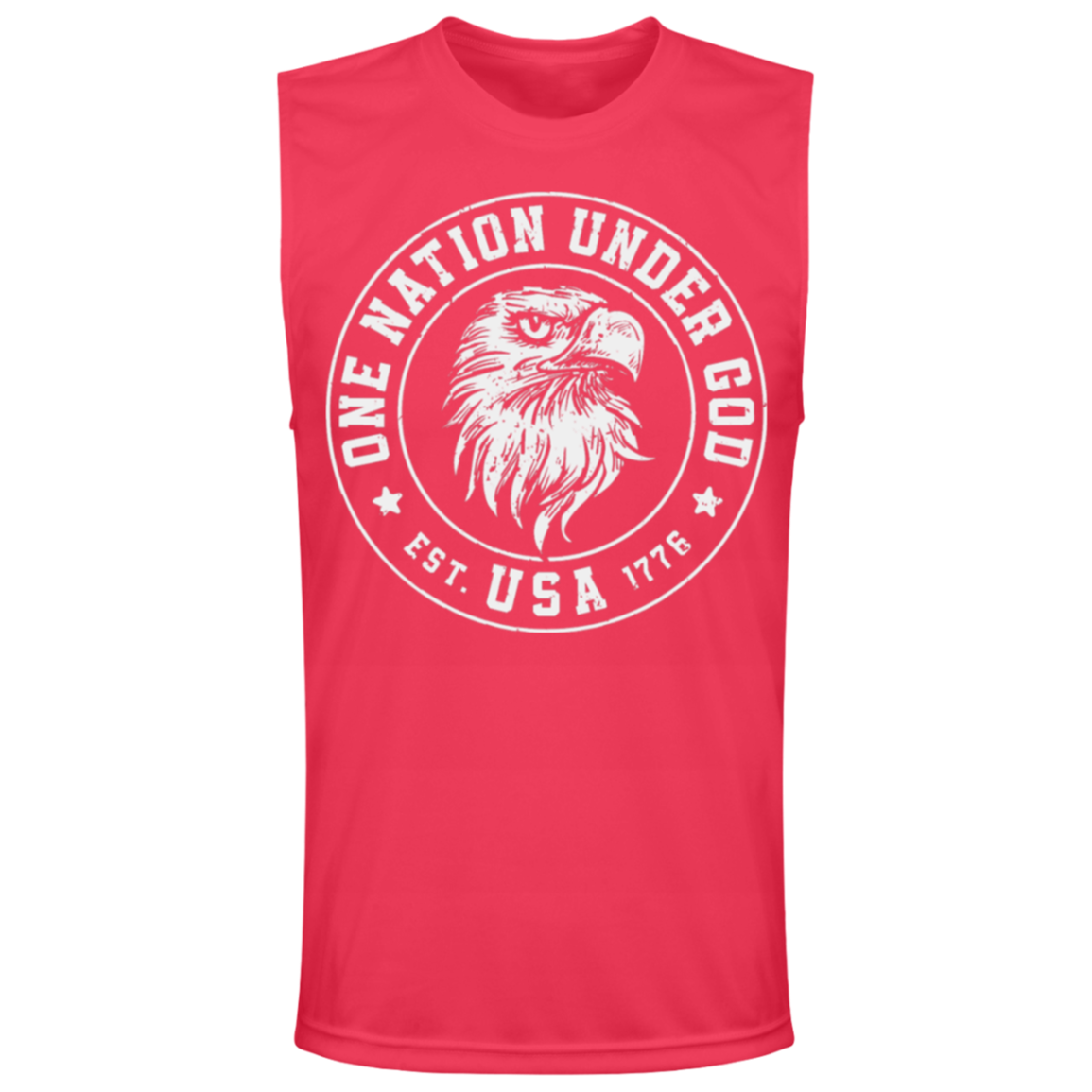 "One Nation Under God: USA Est. 1776" Patriotic Eagle Muscle Tee