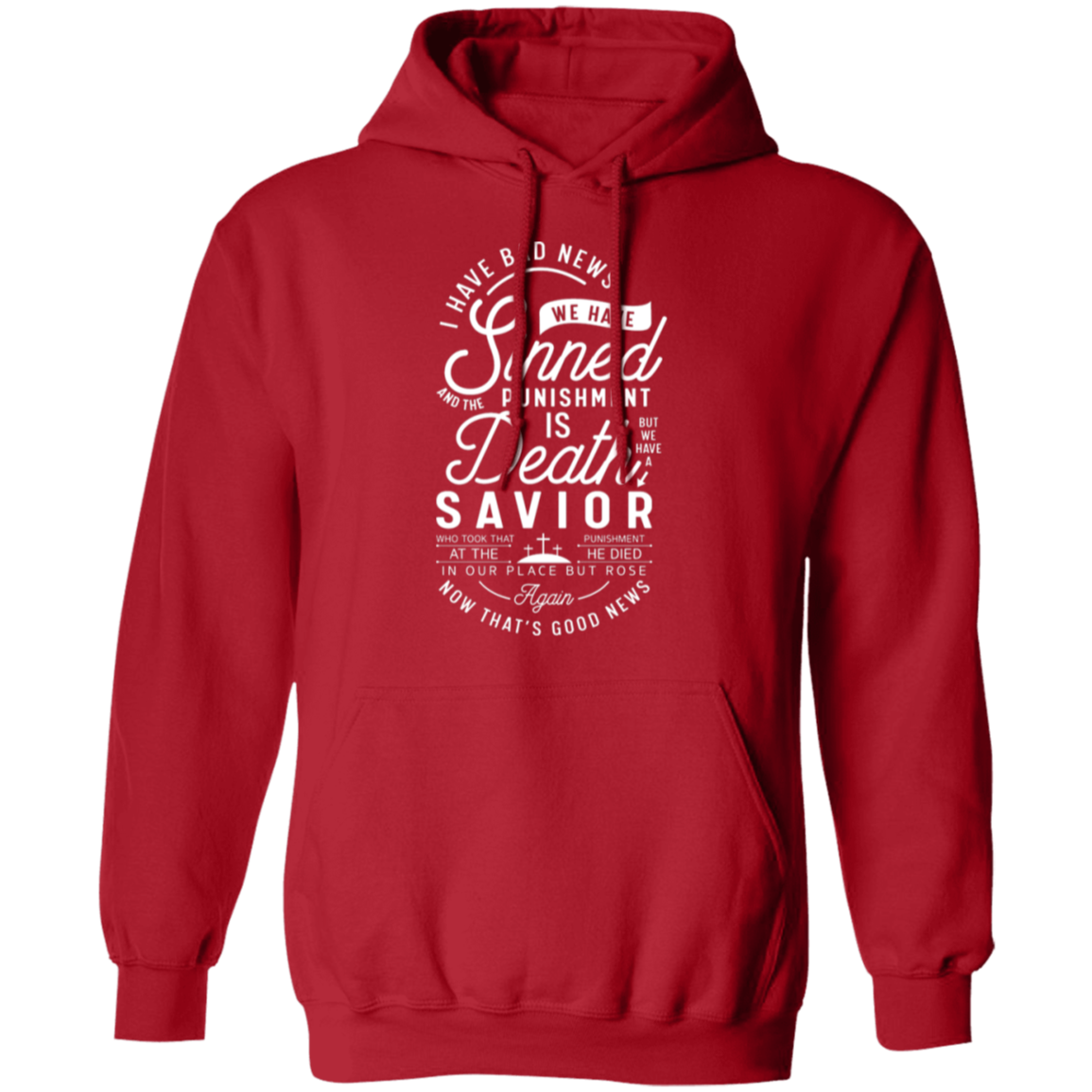 "From Sin to Salvation": Christian Good News Pullover Hoodie