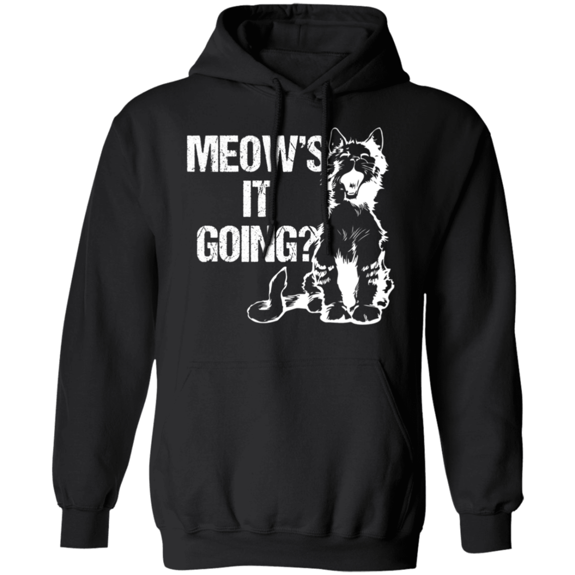 "Meow's It Going?" Cute Cat Hoodie for Cat Lovers & Cat Ladies!
