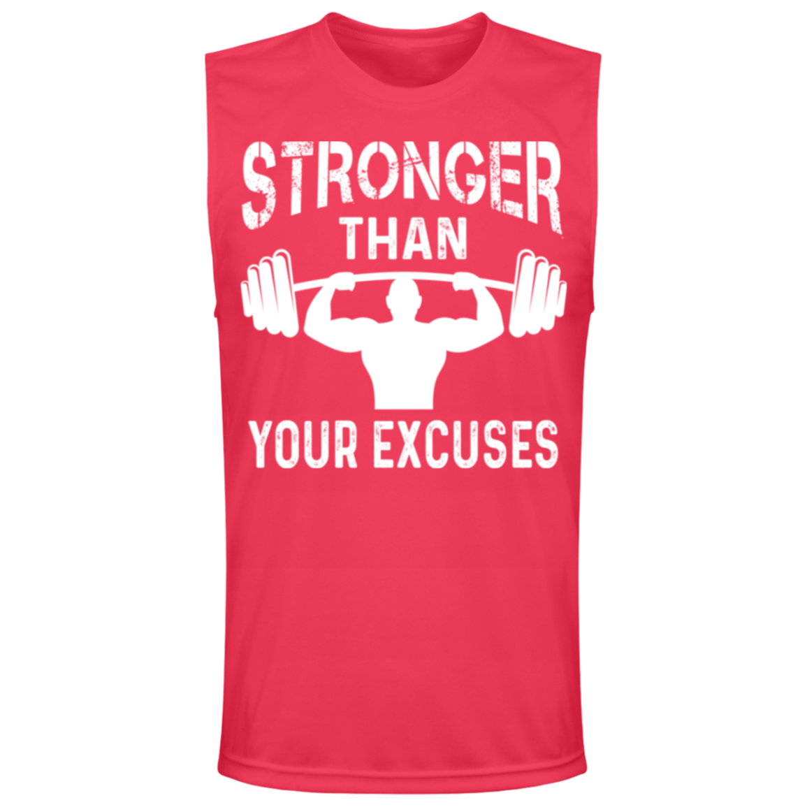 "Stronger Than Your Excuses" – Motivational Muscle Tee for Gym Rats!
