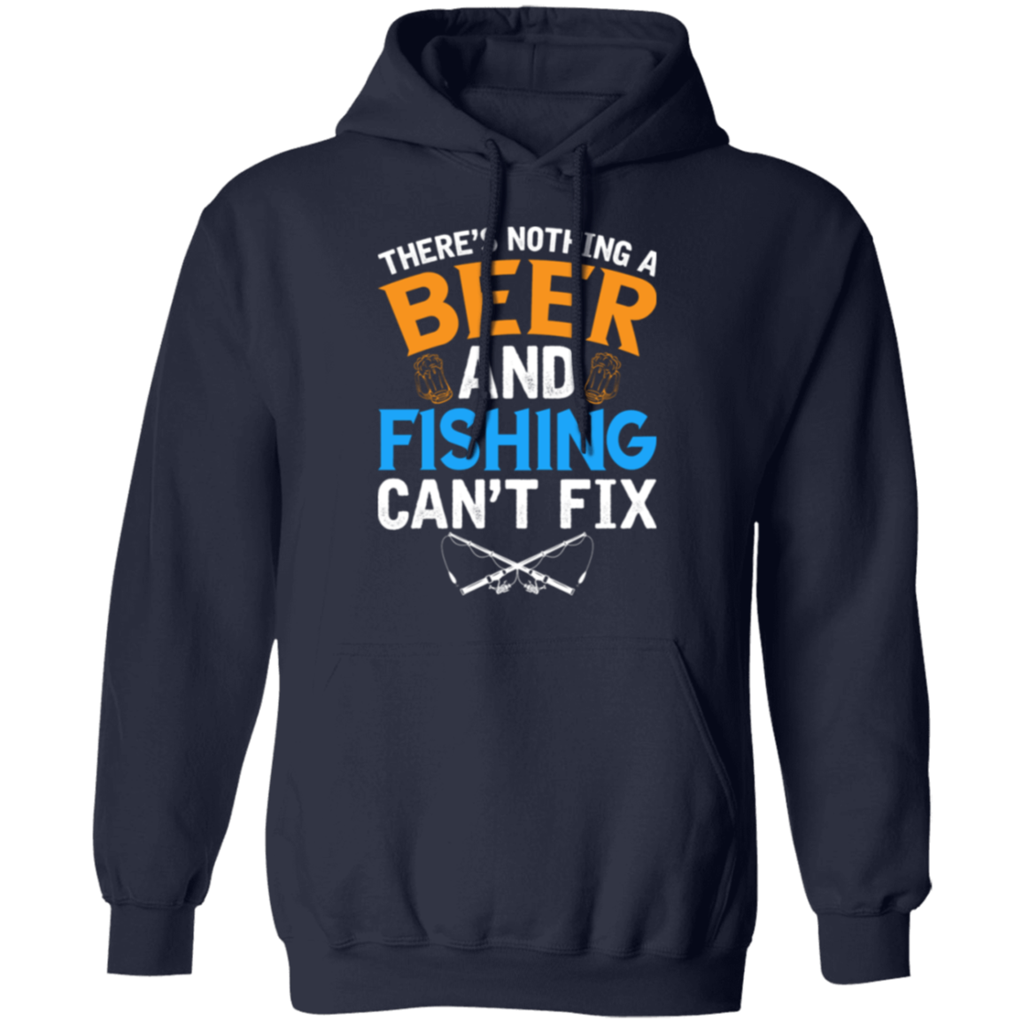 "There's Nothing A Beer And Fishing Can't Fix" Hoodie – Cozy Up with Fishing & Beer Passion!