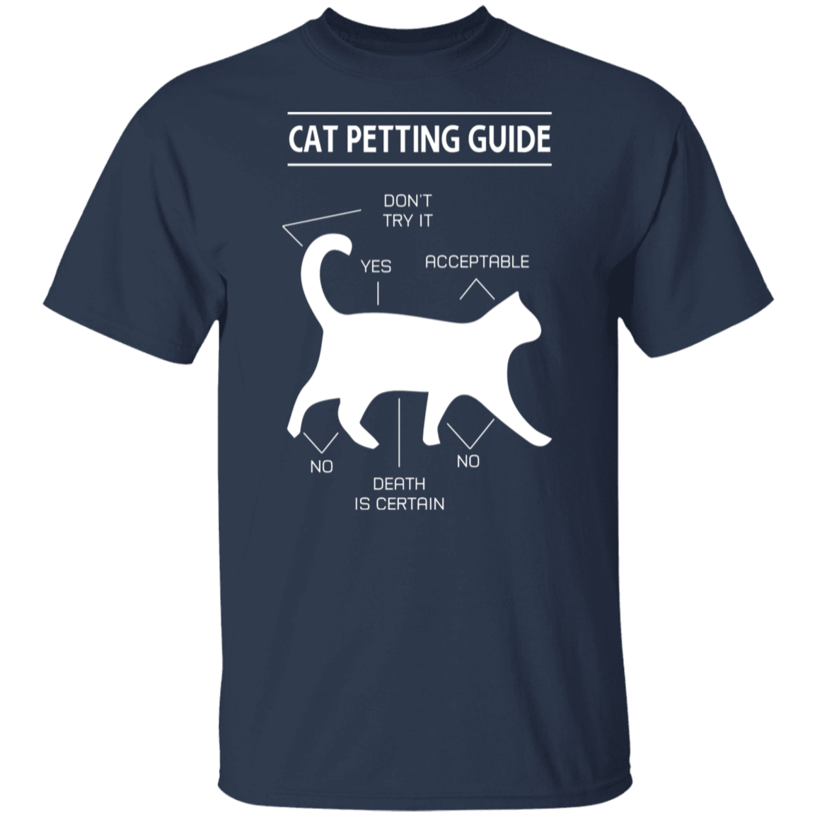 "Cat Petting Guide" T-Shirt – Master the Feline Touch!