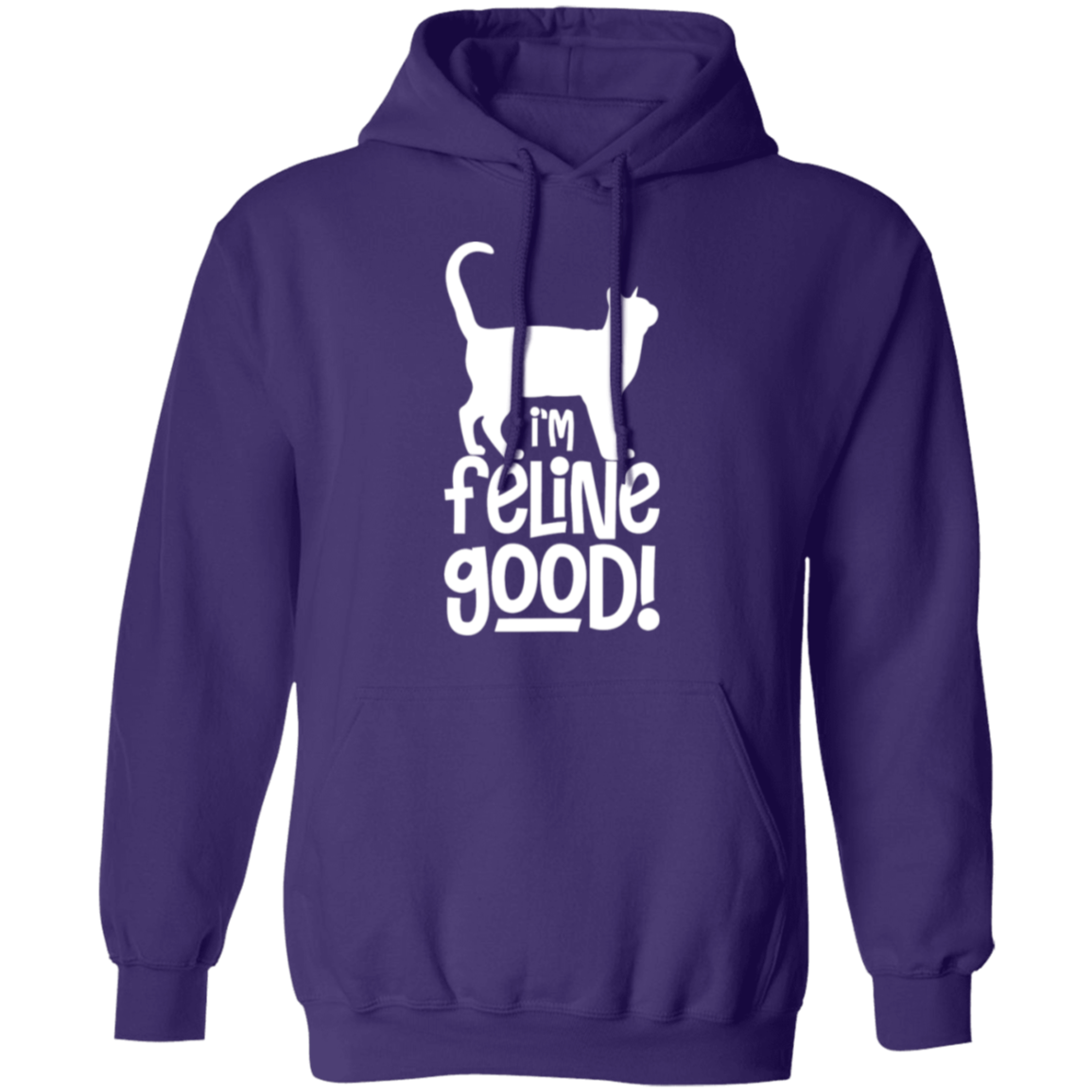 "I'm Feline Good" Cat Lover's Hoodie - Cozy Gift for Cat Owners, Cat Ladies, and Cat Enthusiasts!